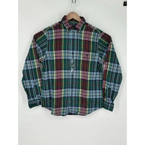 Polo Ralph Lauren Men's SM Classic Fit Green/Red/Yellow Plaid Flannel Shirt W1