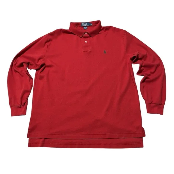 Polo Ralph Lauren Men's Long Sleeve Polo Shirt Red Size XL 25 x 30
