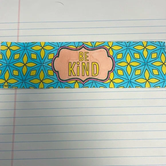 Hand colored paper book mark not laminated