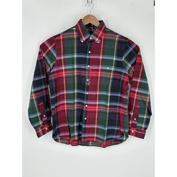Polo Ralph Lauren Mens Sz M Classic Fit Plaid Multicolor Long Sleeve Shirt W8
