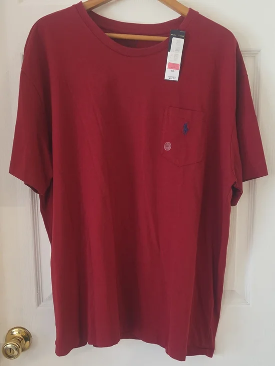 Polo by Ralph Lauren Men's Burgundy Short Sleeve Pocket Tee New XXL