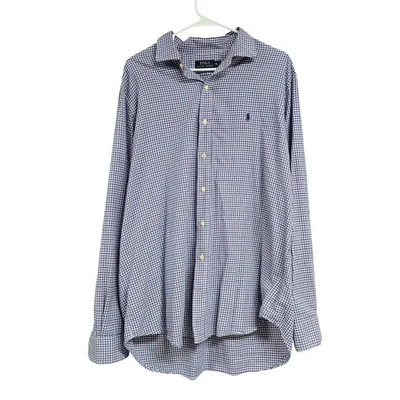 Polo Ralph Lauren Purple Gingham Check Long Sleeve Button Down Shirt Men's XL