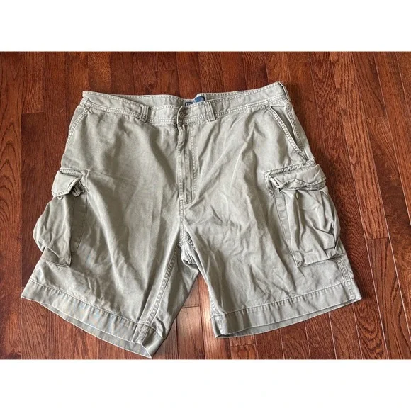 Polo Ralph Lauren Mens Cargo Shorts Size 42 Green Cotton Twill Utility Relaxed