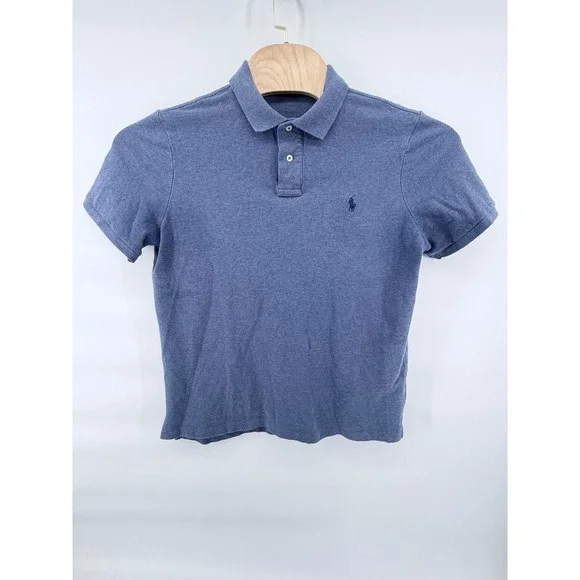 Polo Ralph Lauren Mens Classic Fit Short Sleeve Polo Shirt Blue Heather Large L