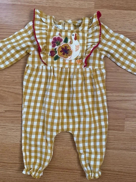 Mud Pie Yellow and White Gingham Baby Dress