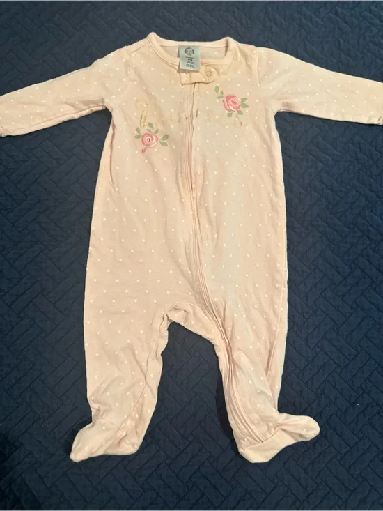 Sleeper Baby Girls Pink Footed Floral Zip One-Piece Gerber 0-3 Months