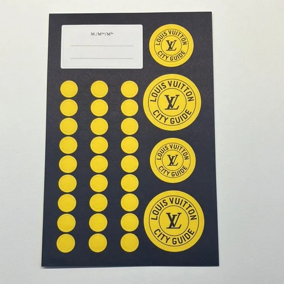 Louis Vuitton City Guide Stickers - Yellow