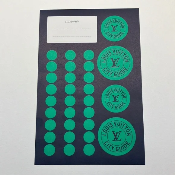 Louis Vuitton City Guide Stickers - Dark Green