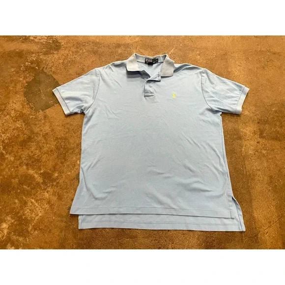 Polo Ralph Lauren Golf Polo Shirt Mens Large Light Blue Cotton Embroidered Logo‎