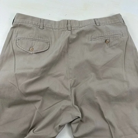 VTG Polo by Ralph Lauren‎ Beige PANTS 36x32 Men Tag 38x34 Cuffed Chino Pleated