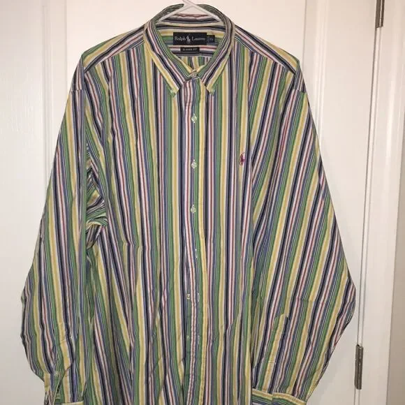 Rainbow Stripe pony Classy Ralph Lauren polo shirt