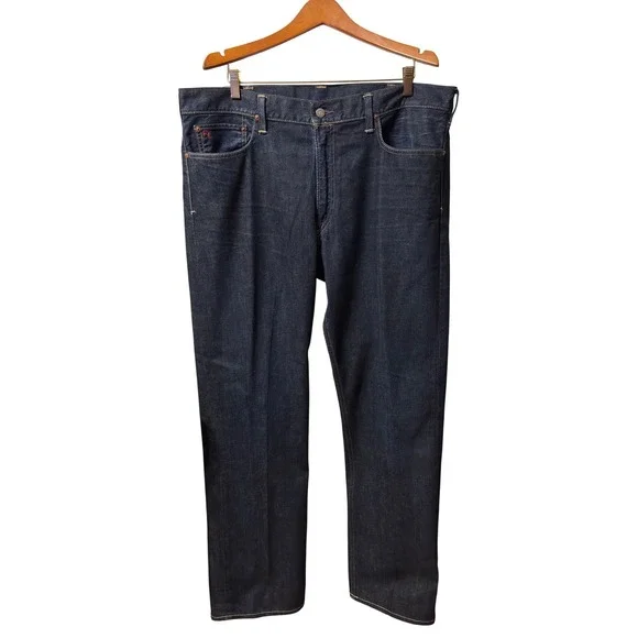 New Polo Ralph Lauren Jeans Mens 38/32 Dark Indigo Blue Excellent Straight Leg‎