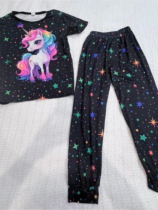 Amazon Gllow in the Dark Unicorn & Star Kids Pajama Set