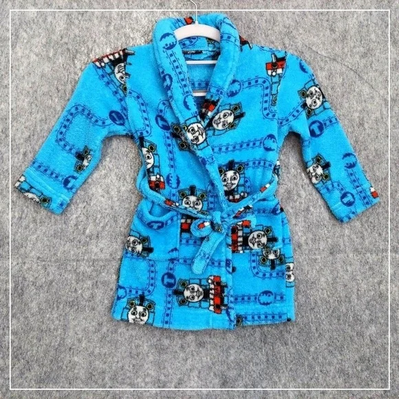 Thomas & Friends Boy‎ Robe 2T Toddler Train Fleece Belted Lounge Cartoons