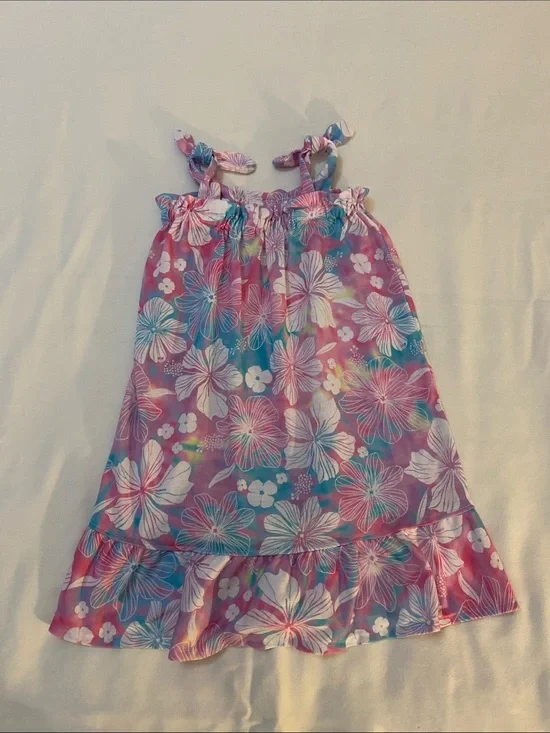 The Children's Place Pink & Blue Floral Tie-Shoulder Nightgown