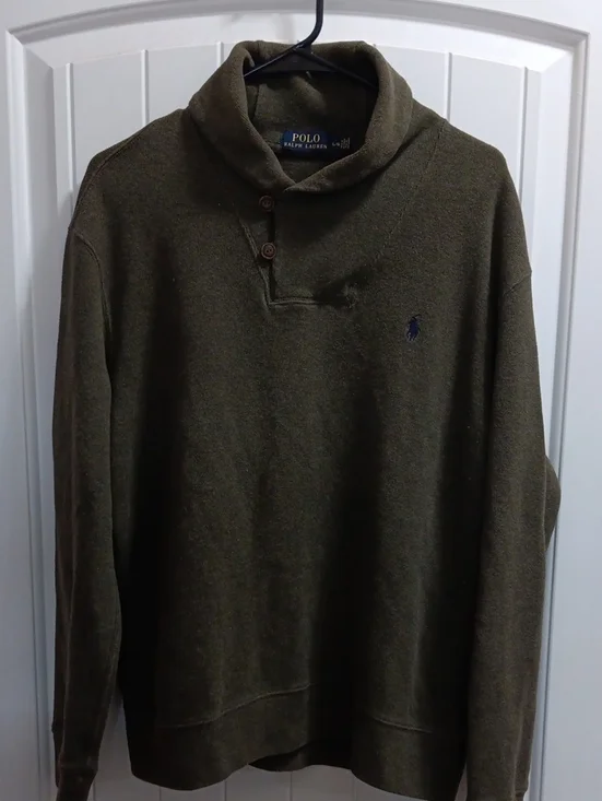 Ralph Lauren Luxury Jersey Shawl Collar Sweater