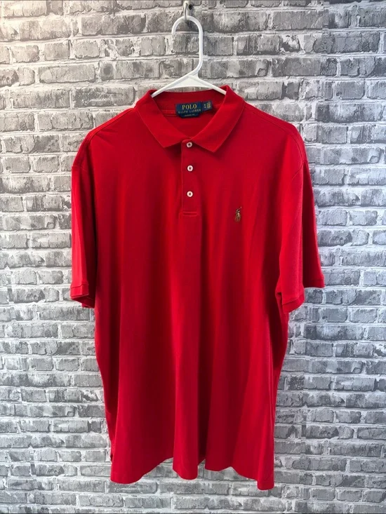 Polo by Ralph Lauren  Men's Red Short-Sleeve Polo‎ with Embroidered Pony