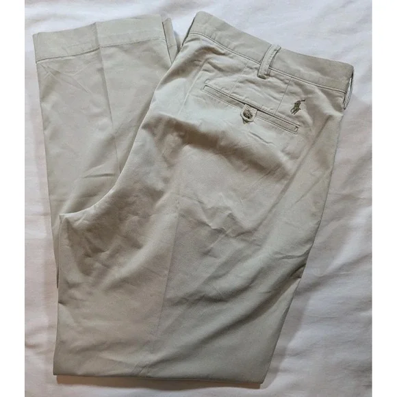 Polo Ralph Lauren The Polo Chino Pants Mens 40x30 Khaki Stretch Straight Fit