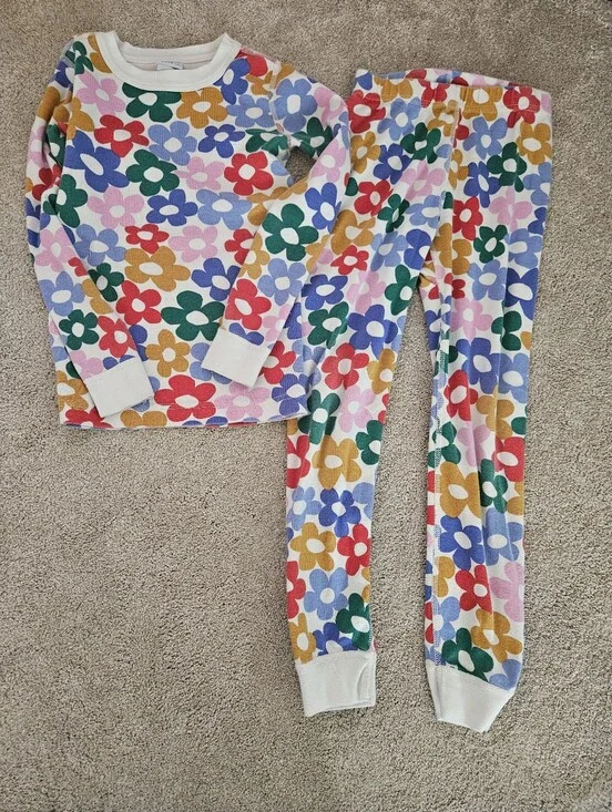 Hanna Andersson Floral Long Sleeve Pajama Set, 6-7 (120 Cm)