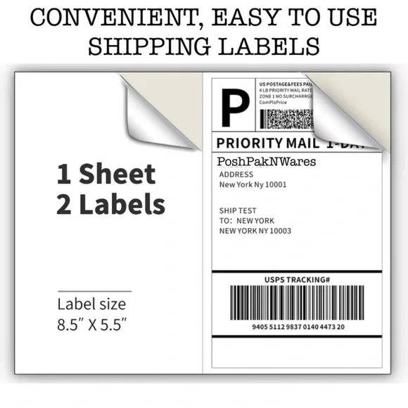 𝅺40 Blank Shipping Labels = 20 sheets Fixed price