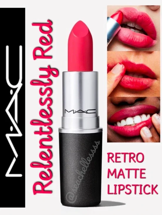 MAC Cosmetics Retro Matte Lipstick Relentlessly Red Brand New In Box Full Size