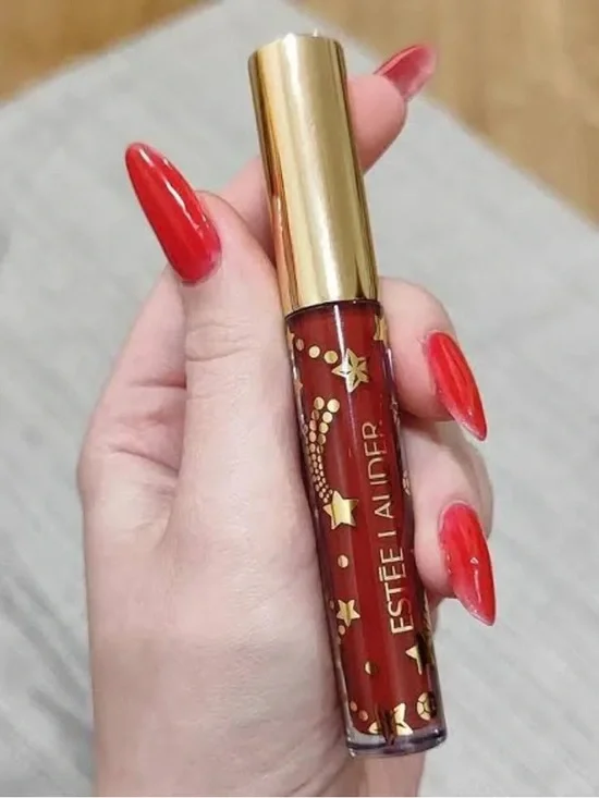 Estee Lauder Red Shimmer Lip Gloss in the beautiful Shade Ruby Quartz full size
