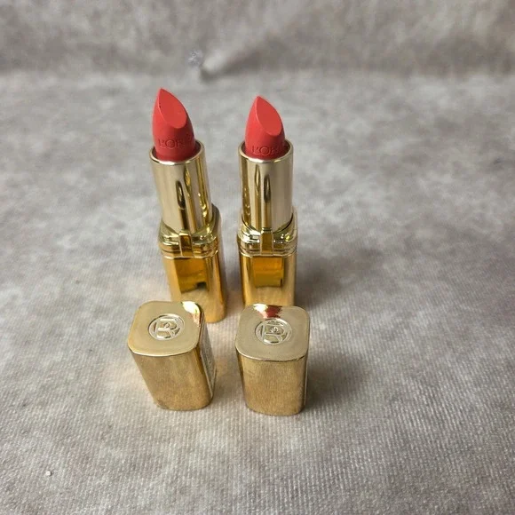 Lot of 2 L'Oreal Colour Riche Lipstick 254 Everbloom Coral Pink Satin Finish