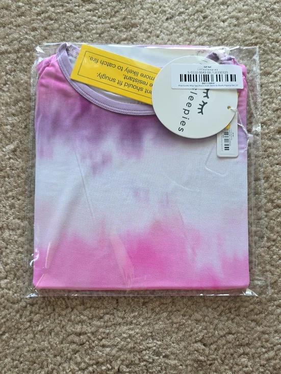 Little Sleepies Pink Cosmic Mist Short Sleeve 2 Piece Pajama Set Size 3T