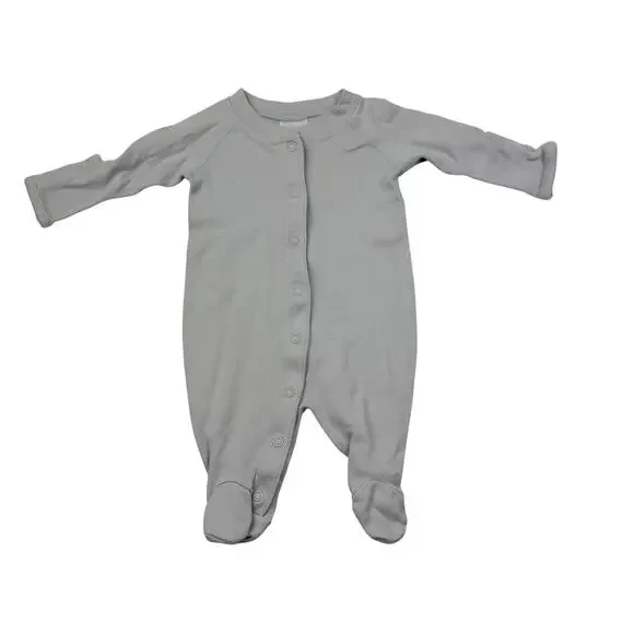 Hanna Andersson Organic Gray Footed Sleeper, Size Newborn