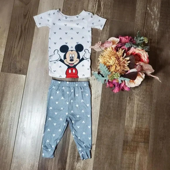 Disney Baby Matching Mickey Mouse PJ Pajama Set Size 6m NWOT