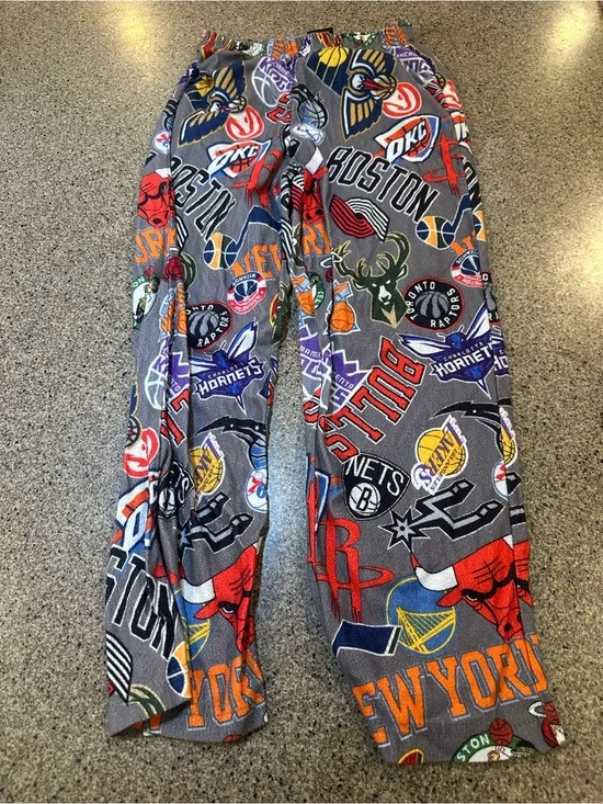NBA Multicolor Sleepwear Shorts - Gray Base with Blue, Green, Orange Accents