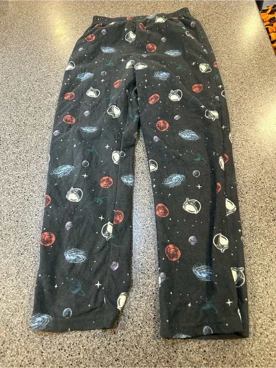 wonder nation Black Space Print Pajama Bottoms with Multicolor Planets