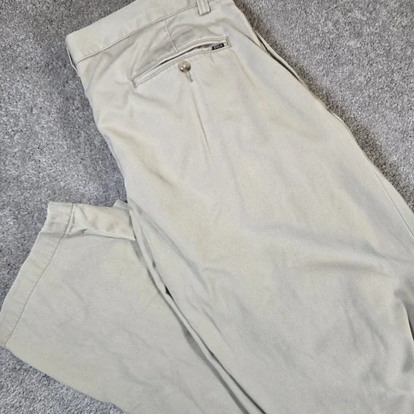 Vintage Polo Ralph Lauren Prospect Pants Mens 36x32 Tan Khaki 100% Cotton Preppy