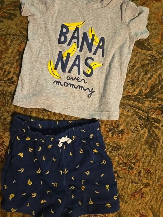 Carter's Navy & Yellow Banana Pajama Set