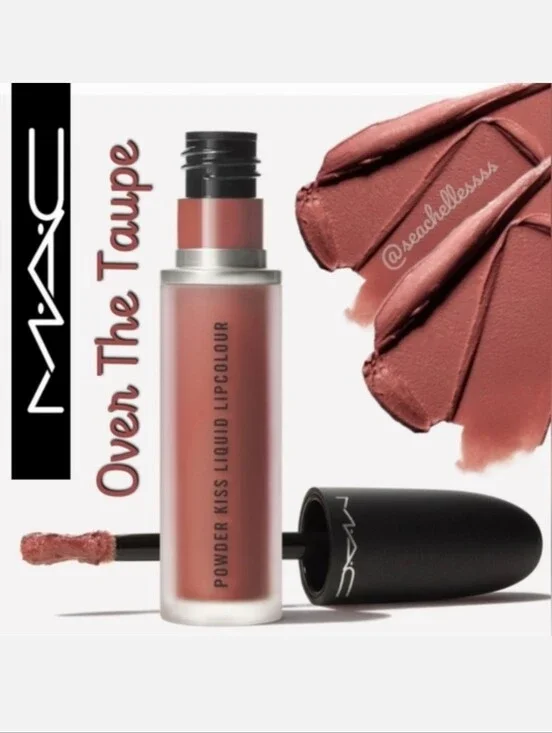 Over The Taupe | Powder Kiss Liquid Lipstick | Mac Cosmetics | Brand New