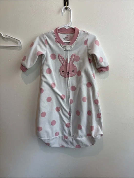 Carter's Pink Polka Dot Bunny Sleep Sack - Girls 3-6 months