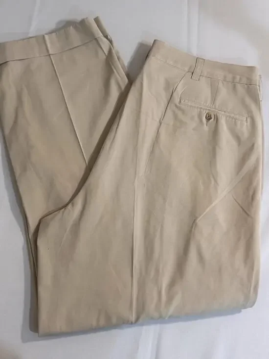 Polo Ralph Lauren Ethan Men's Beige Pleated Chino Pants 38x30 Classic Fit LY22