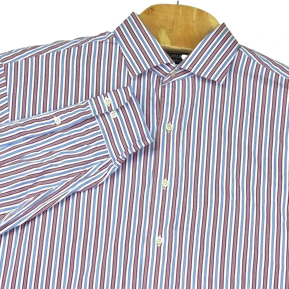 Polo Ralph Lauren Men's Shirt 17 1/2 34/35 Regent Classic Fit Striped Dress‎