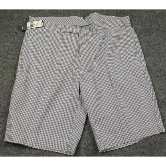 Polo Ralph Lauren Shorts Mens 38x9.5 Seersucker Chino Blue Gingham‎ Check