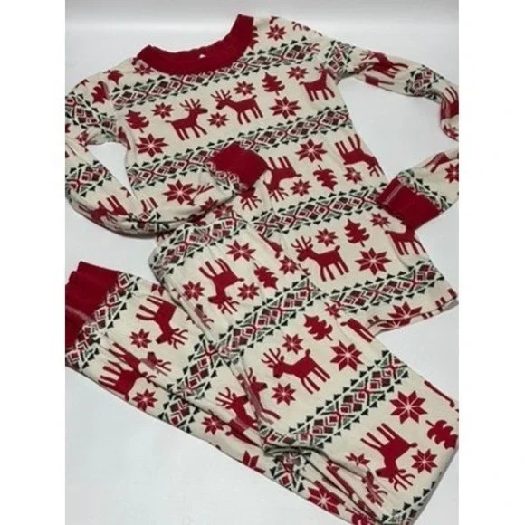 Hanna Andersson Kids Christmas Pajama Set Reindeer Holiday 150/Size 12‎
