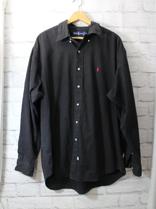 Polo Ralph Lauren Extra Large Black Classic Fit Cotton Oxford Button Down Shirt