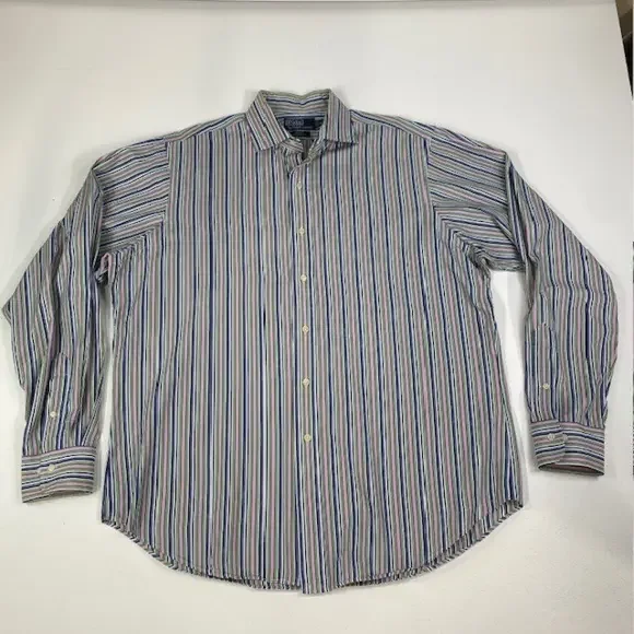 Polo Ralph Lauren Striped Dress Shirt Regent‎ Classic Fit Long Sleeve 16 1/2 L