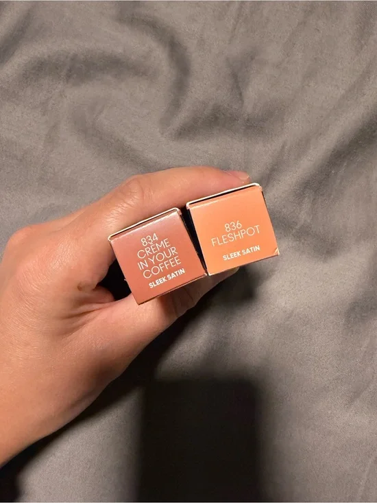 Sleek Satin Lipstick Shades 834 Crème In Your Coffee & 836 Fleshpots