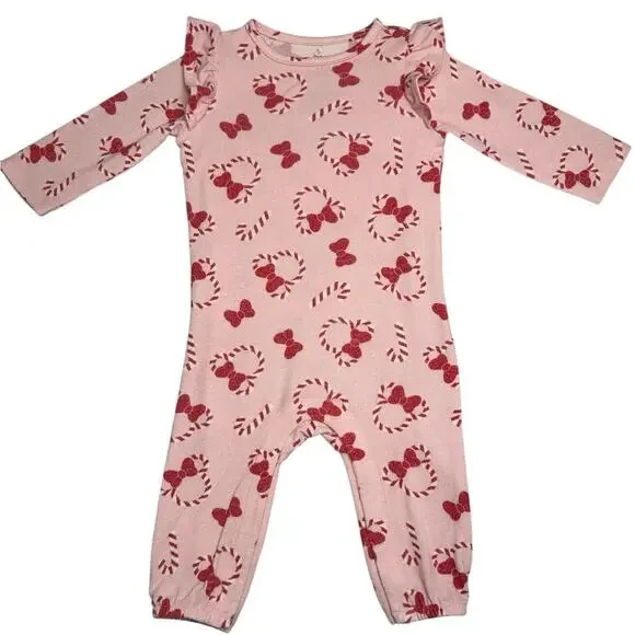 Disney Sleeper Pajamas Girls Minnie Mouse Christmas 12 Months