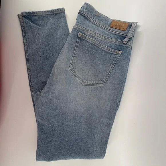 Polo Ralph Lauren The Tompkins Mid Rise Skinny Jeans Light Wash Blu Size 31 NWOT