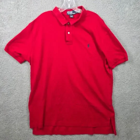 Polo Ralph Lauren Men's  Red Short Sleeve Cotton Polo Shirt Size 2XL