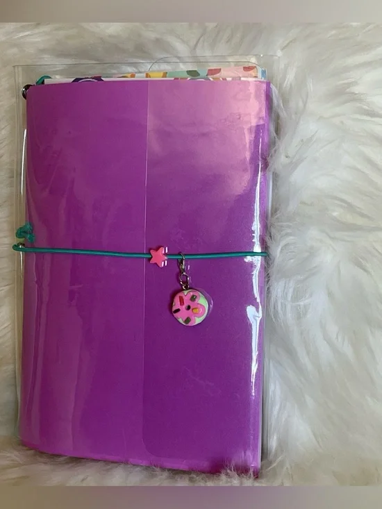 Purple midori  Notebook with Donut Charm