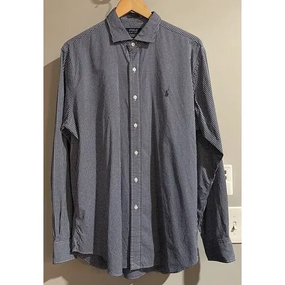 Polo Ralph Lauren Performance Shirt Gingham Long Sleeve Button Up‎ Mens Large