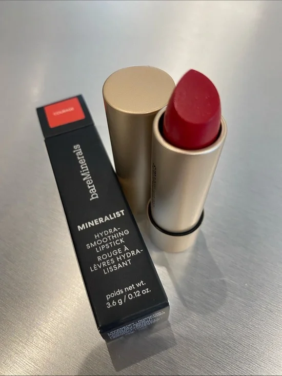 bareMinerals Mineralist Hydra-Smoothing Lipstick Courage True Red NIB .12 oz