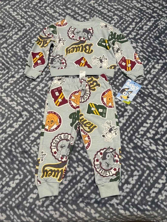 Lucy Gray Kids Pajama Set with Green Yellow Burgundy Accents